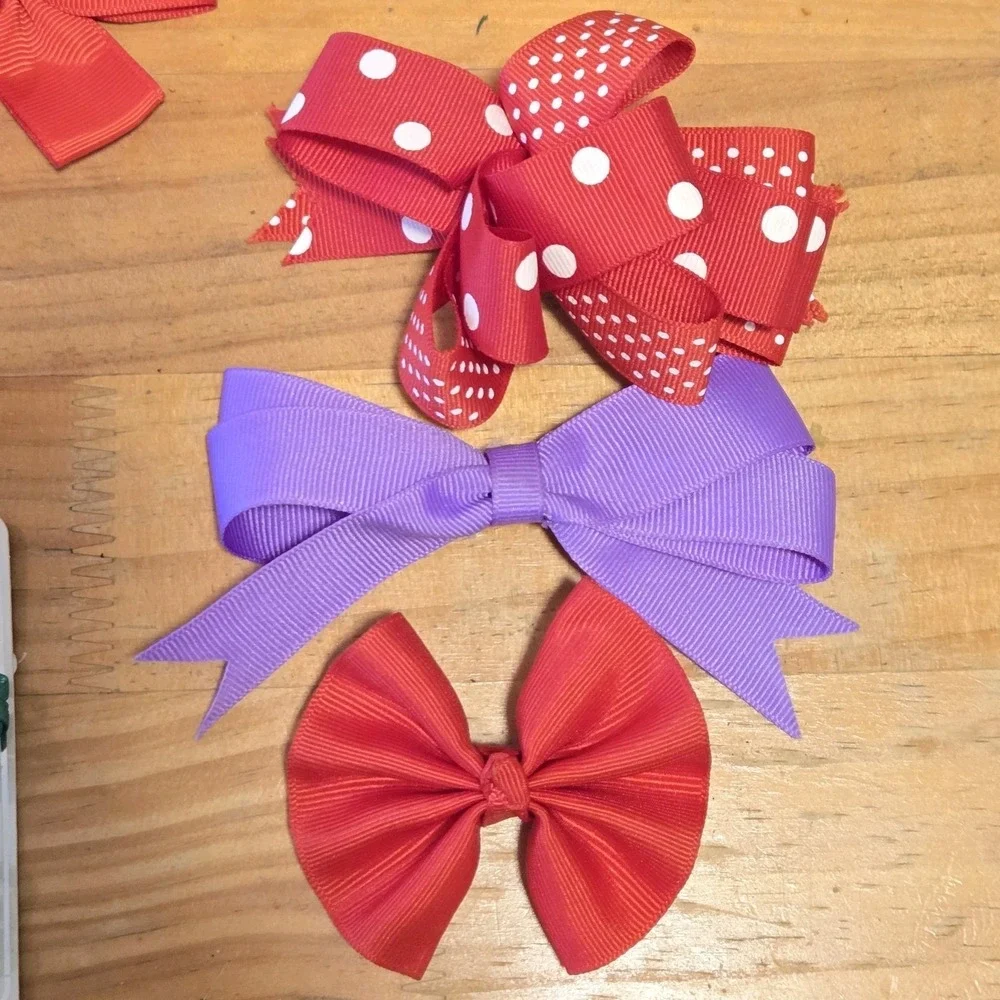 Vintage Barrette Clips Bows Hair Accessories Lot of 10